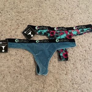 NWT ETHIKA THONG UNDERWEAR 2 PACK SMALL PANTY
